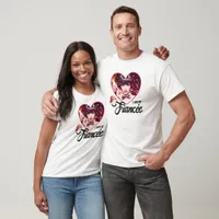 Love My Fiancée Christmas Trendy Engagement Photo T-Shirt