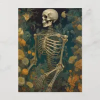 Skeleton in the Flowers Postcard