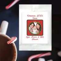 Christmas 20XX Wreath Photo Names Red Green Colors Hot Chocolate Drink Mix
