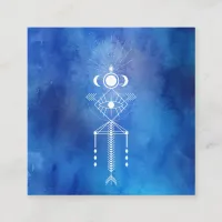 *~* Sacred Watercolor Shaman Primal Aztec Tribal Square Business Card