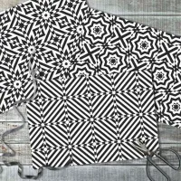 Black and White Optical Illusion Mosaic Patterns Wrapping Paper Sheets