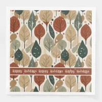 Earth Tones Christmas Pattern#2 ID1009 Paper Dinner Napkins