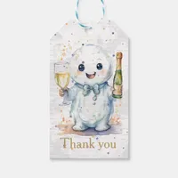 Whimsical Ghost with Champagne  Gift Tags