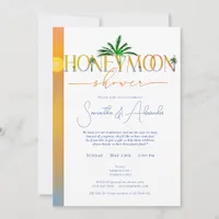 Tropical Beach Sunset Honeymoon Couples Shower  Invitation