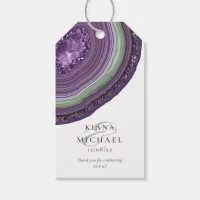 Agate Geode Glitter Wedding Violet ID647 Gift Tags