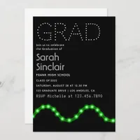 Green LED Lights Graduation Party Invitation