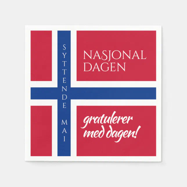 Syttende Mai May 17th Norwegian National Day Flag Napkins
