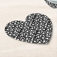 White Polka Dots on Black | Paper Coaster