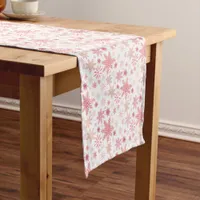 Soft Pink Snowflakes Holiday Table Runner