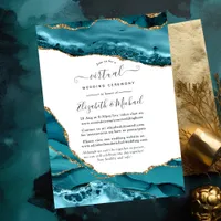 Turquoise and Gold Agate Online Virtual Wedding Invitation