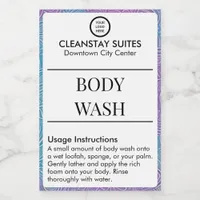 Custom Logo Floral Border Body Wash Label Stickers