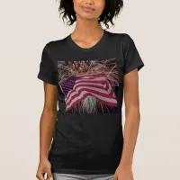 American Flag and Fireworks T-Shirt