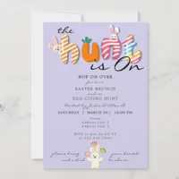 Easter Brunch Egg Hunt Bunny Colorful Lavender Invitation