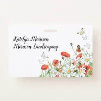 Poppies, Wildflowers, and Butterflies Floral Badge