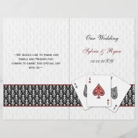 damask Vegas red folded Wedding program