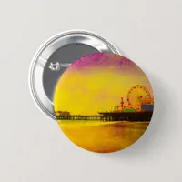 Yellow Purple Santa Monica Pier Button