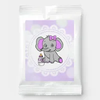 Cute Purple Elephant Girl's Baby Shower