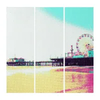 Prismatic Dots Santa Monica Pier Los Angeles Triptych