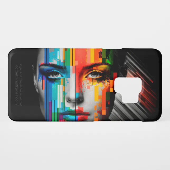 Woman's Face Color Strips Portrait Case-Mate Samsung Galaxy S9 Case