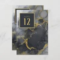 Moody Ink Charcoal Gold Table Number ID988