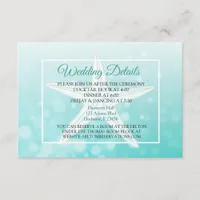 Oceanic Teal Bubbles Elegant Wedding Details Card