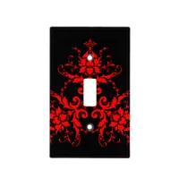 Romantic, Elegant Vintage Damask Red Goth Light Switch Cover