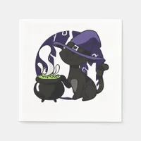 Black Witch Cat Napkins