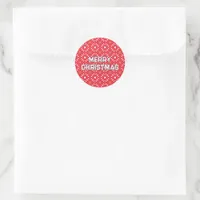 Geometric Christmas Pattern - Christmas  Classic Round Sticker