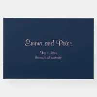 Navy "Through All Eternity" Minimalist Wedding Guest Book