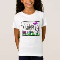 Isabella Girl's Name, Whimsical Art   Baby Bodysui T-Shirt