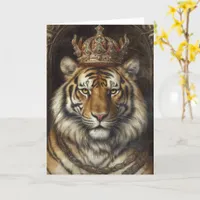 Beautiful Tiger in a Crown all occasions Card