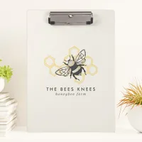 Vintage Bee Logo Rustic Honeybee Beekeeper Clipboard