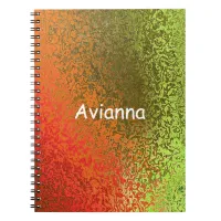 Shades of Orange and Green Add Name Notebook