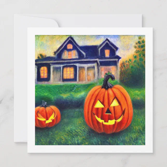 Halloween pumpkins illuminated card