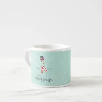 Magic and Wonder Christmas Snowman Mint ID440 Espresso Cup