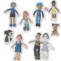 Vinyl Stickers - Sporting Dolls with Dogs