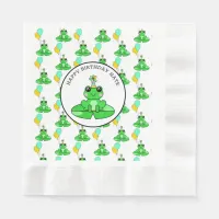 Personalized Frog Happy Birthday Napkins