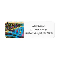 Martha's Vineyard | Colorful Abstract Art Label
