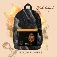 Stylish Black Marble Printed Backpack