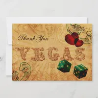 emerald green dice Vintage Vegas Thank You Invitation