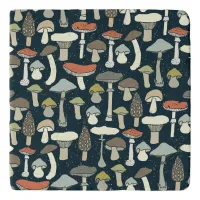 Woodland Mushrooms Pattern Rustic Trivet