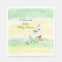 Llama and Teddy Bear Themed Baby Shower Napkins