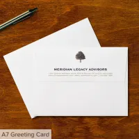 Navy Blue Golden Tree Logo Return Address Envelope