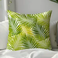 Tropical Palm Leaves Pattern Throw Pillow