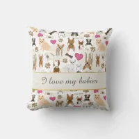 Chihuahua Cute Silly Dog Pattern Personalized Throw Pillow