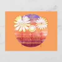 Thank You Flowers at Sunset - Orange Postcard