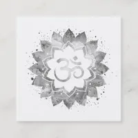 *~*  Energy Healing Lotus Mandala Om Aum Symbol Square Business Card