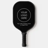 Club Team Business Logo Black Pickleball Paddle