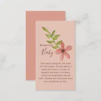 Books for Baby Pink Flower Floral Pretty Sweet  Enclosure Card