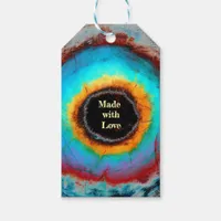 Ethereal Cosmic Eye Monogram Vibrant Abstract Art Gift Tags